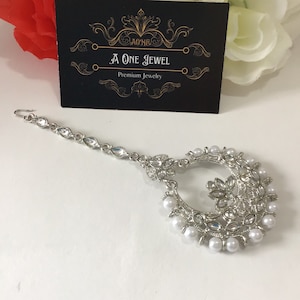 Traditional Silver Maang Tikka, Borla, Bridal Maang Tikka, Bore Damini Tikka, Head Jewellery, Indian Maang Tikka,Head Jewellery, Bindi, Sagu