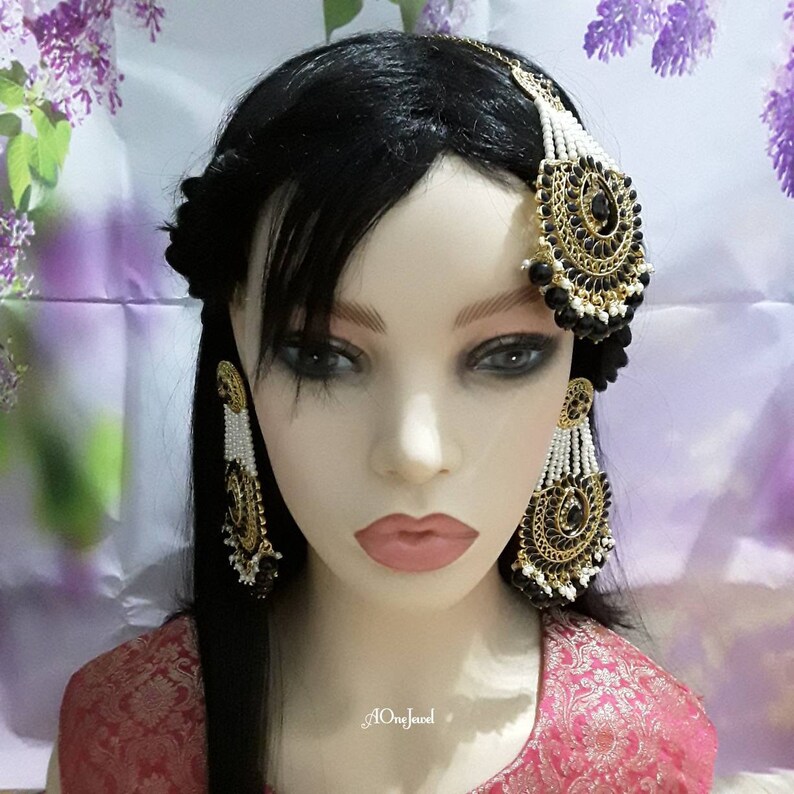 Pakistani Jewelry Jhoomar Statement Earrings and Jhoomar Indian Designer Gold Plated Kundan Earrings and Jhoomar Set Earrings