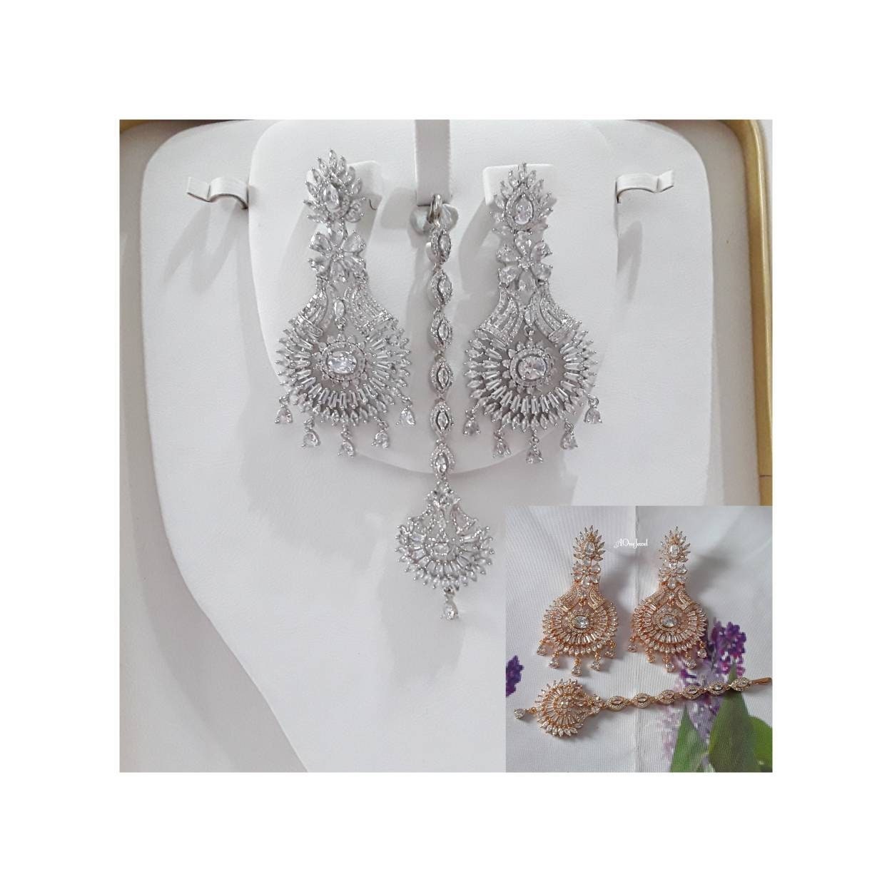 Buy Karatcart Gold Plated Pearl Beads Kundan Stud Earrings with Maangtikka  Online