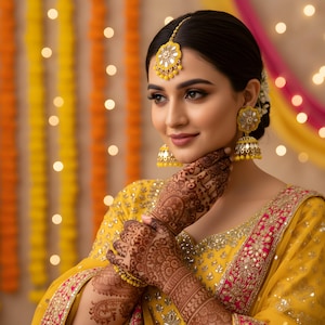 Orecchini Jhumki da sposa indiani Maang Tikka Set, Kundan, gioielli da sposa