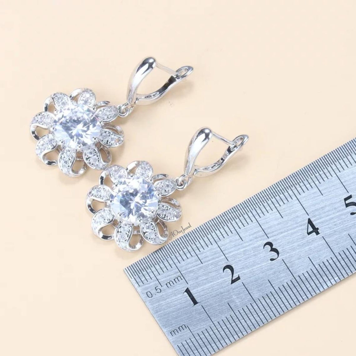 Ladies 925 Sterling Silver Pendant Necklace Earrings Ring Set Etsy UK