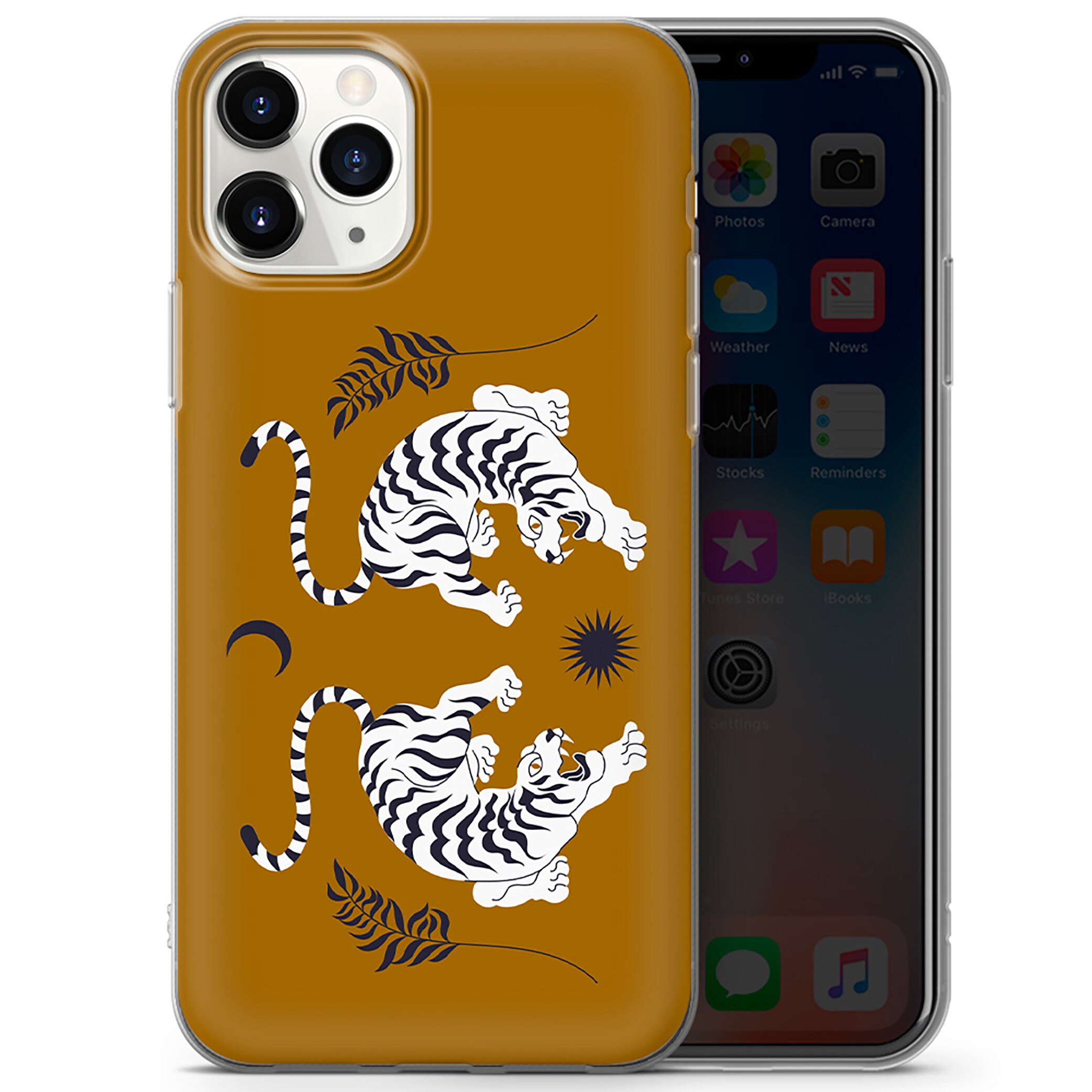Tiger Phone Case Animal Print Cover for iPhone 12 7 8 XS Etsy