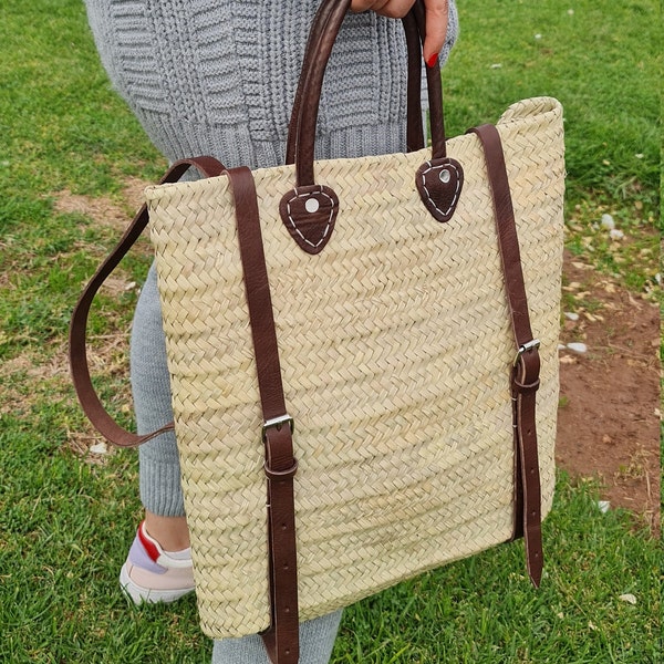 Straw Basket Backpack Etsy