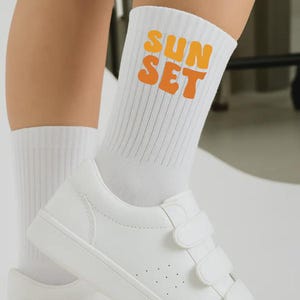 Sunset socks for children, gift 2025 – children&#39;s socks with print – school cone filling girl boy, summer outfit, comfortable, cool socks