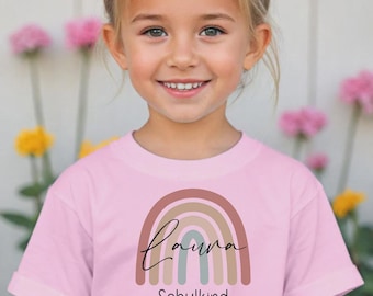 T-Shirt Schulkind 2025 | Einschulung Geschenk | Regenbogen Shirt | Schulstart Outfit | Erstklässler T-Shirt Jungen & Mädchen