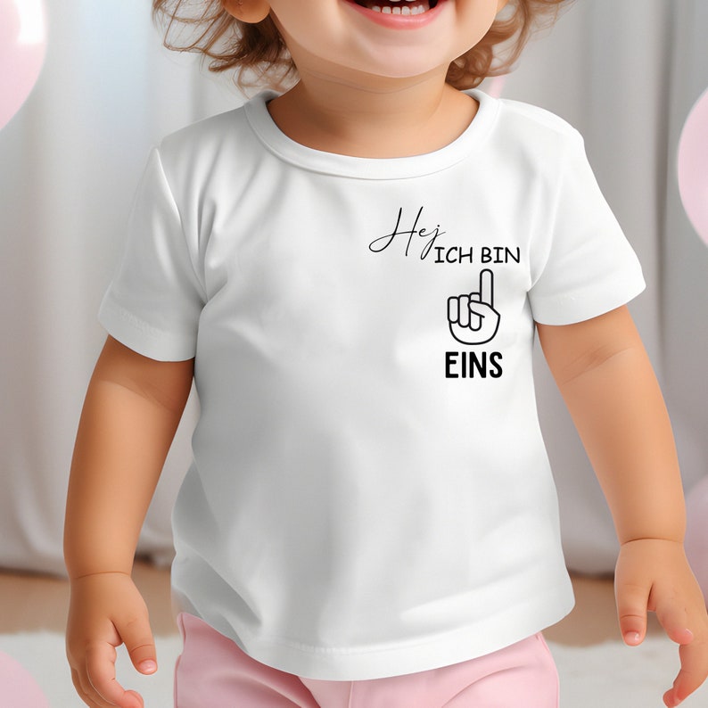 Geburtstagsshirt mit Zahl Personalisiertes Geburtstagsshirt 1-5 Jahre Shirt mit Wunschalter Geburtstag Bild 2