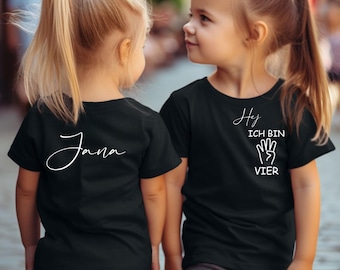 Geburtstagsshirt mit Zahl und Name | Personalisiertes Geburtstagsshirt | 1-5 Jahre | Shirt mit Wunschalter | Geburtstag