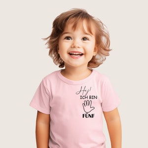 Geburtstagsshirt mit Zahl Geburtstagsshirt für Mädchen 1-5 Jahre Shirt mit Wunschalter Geburtstag Bild 5