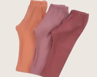 3-piece leggings set | Leggings old pink, salmon and berry | Leggings for children