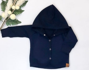 Hooded jacket transitional jacket for baby and children navy blue summer autumn spring children's jacket baby jacket