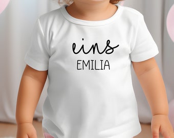 Chemise d'anniversaire avec numéro et nom | Chemise d’anniversaire personnalisée | 1-10 ans | Chemise de nom | Anniversaire