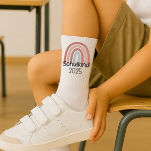 Schoolchild 2025 socks school enrollment gift – colorful children&#39;s socks rainbow white – school cone boys girls – 1st grade back to school outfit