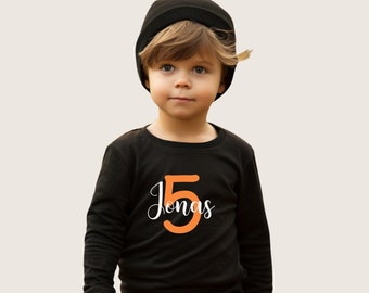 Geburtstagsshirt mit Zahl und Name | Personalisiertes Geburtstagsshirt | 1-10 Jahre | Namensshirt | Geburtstag