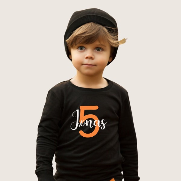 Geburtstagsshirt mit Zahl und Name | Personalisiertes Geburtstagsshirt | 1-10 Jahre | Namensshirt | Geburtstag