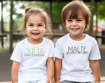 Geschwister T-Shirts | Kleiner Bruder | Große Schwester | Kleine Schwester | Geschwister Outfit | Schwangerschaftsverkündung | 1-10 Jahre |