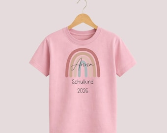 T-Shirt Schulkind 2025 | Einschulung Geschenk | Regenbogen Shirt | Schulstart Outfit | Erstklässler T-Shirt Jungen & Mädchen