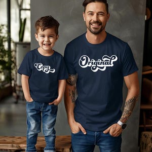 Partner look dad & child T-shirt set – organic cotton – Father&#39;s Day gift – family outfit – personalized with the year – father son daughter