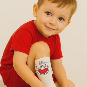 Hello Summer Melon Socks – Kids Printed Socks – Summer Socks – Back to School Outfit