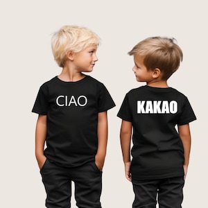 Camiseta/camiseta de manga larga para niños Ciao Kakao | Camiseta de manga larga con eslogan | Camiseta 56-134 | Camiseta de manga larga CIAO KAKAO | Camiseta con eslogan