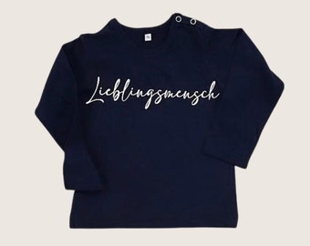 Langarmshirt | Lieblingsmensch | dunkelblau | Unisex | Baby und Kinderkleidung