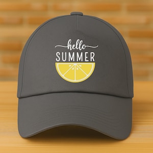 Hello Summer Lemon Hat/ Cap for Kids/ Summer Hat/ Hat for Boys and Girls/ Summer Cap Outfit