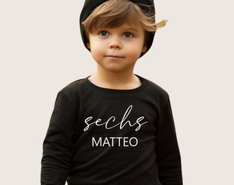 Geburtstagsshirt mit Zahl und Name | Personalisiertes Geburtstagsshirt | 1-10 Jahre | Namensshirt | Geburtstag