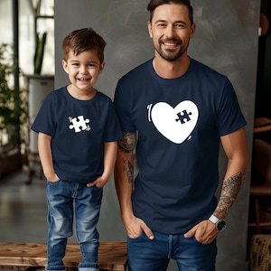 Partner look dad & child T-shirt set – organic cotton – Father&#39;s Day gift – family outfit – personalized - father son daughter
