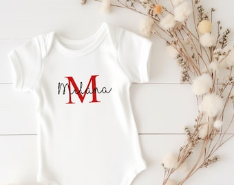 Personalized baby bodysuit | Children's bodysuit with name | Baby bodysuit with name and initial