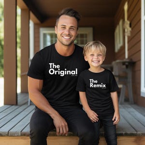 Partner look dad & child T-shirt set – organic cotton – Father&#39;s Day gift – family outfit – personalized with the year – father son daughter