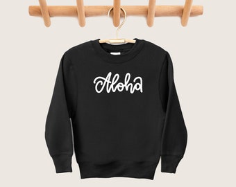 Sweatshirt Aloha | Sweatshirt mit Spruch | Größe 56-134 | Motto-Shirt | schwarz | Pullover mit Spruch
