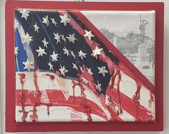 3-D Bleeding American Flag