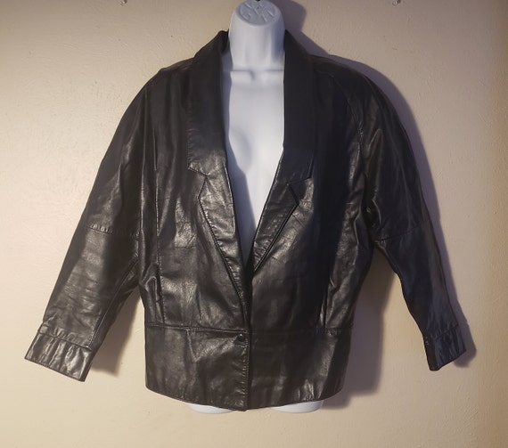 Wilsons 80's Black Leather Jacket - image 1