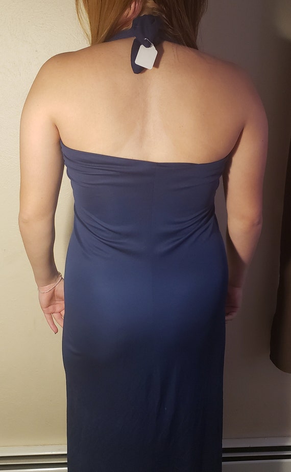 Navy Blue Halter Dress - image 7