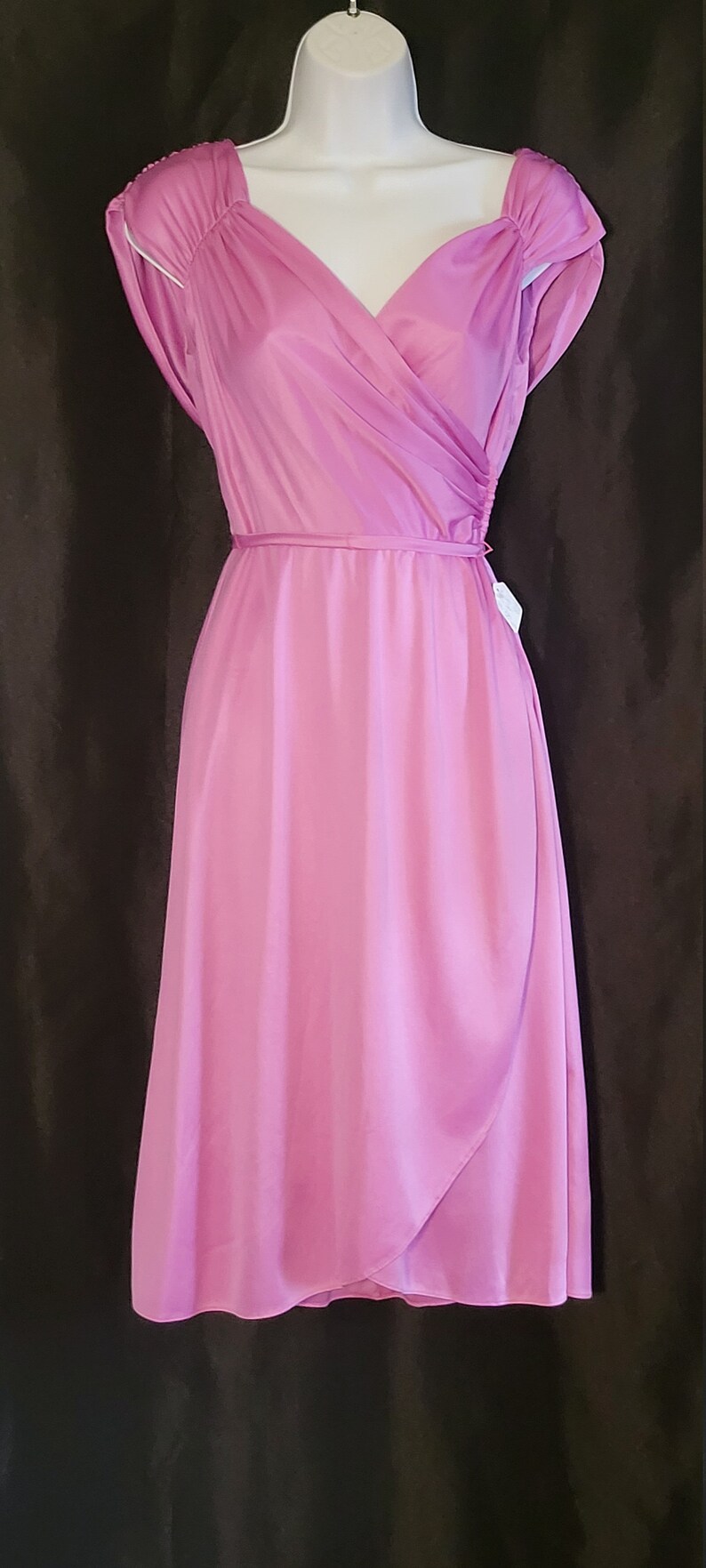 1970's 80's Lilac Cocktail Dress image 2