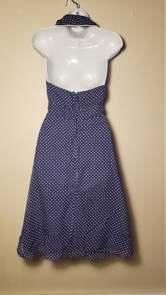 1970's Miss Elliette Polka Dot Halter Dress - image 3