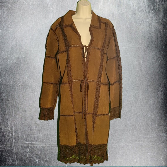 1990's Static Leather Patchwork Jacket Large - image 1