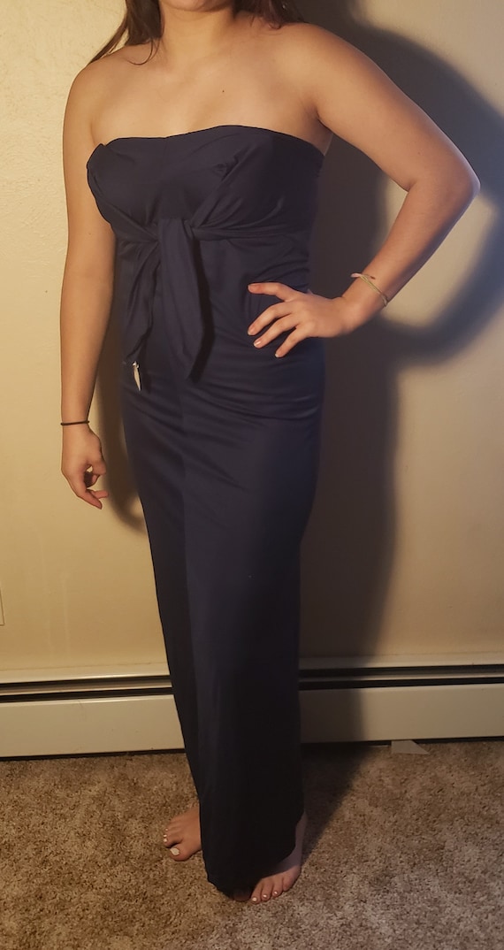 Navy Blue Halter Dress