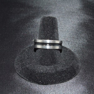 Stainless Steel Ring With Black Stripe