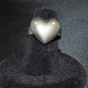 Silver Tone Heart Ring