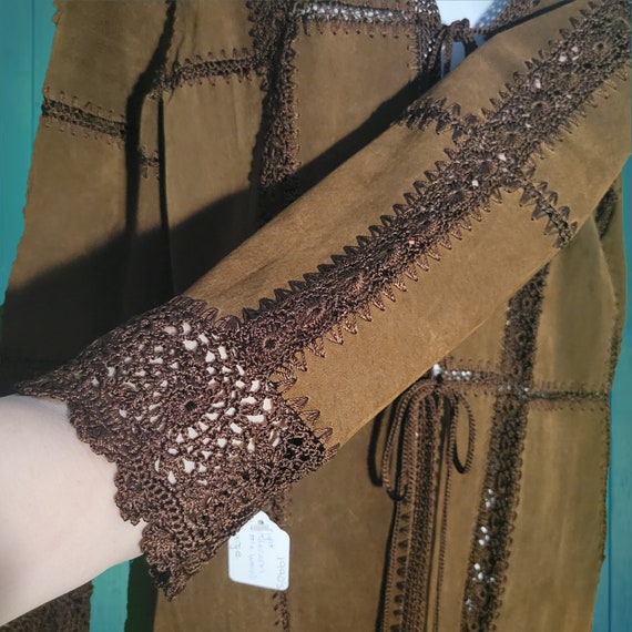 1990's Static Leather Patchwork Jacket Large - image 4