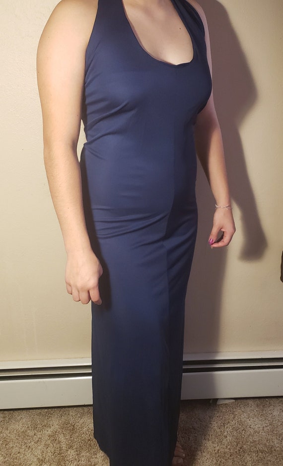 Navy Blue Halter Dress - image 1