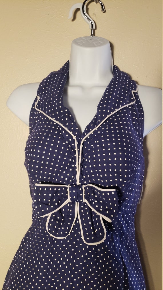 1970's Miss Elliette Polka Dot Halter Dress - image 2