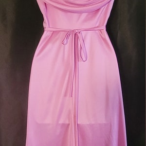 1970's 80's Lilac Cocktail Dress image 4