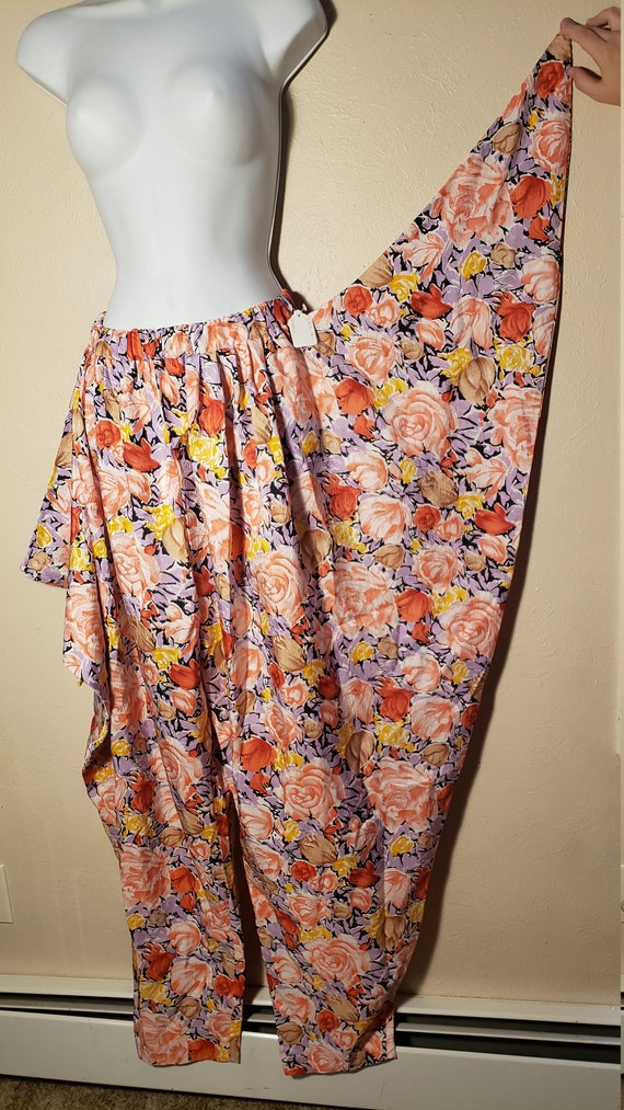 1980's Floral Parachute Pants - image 2