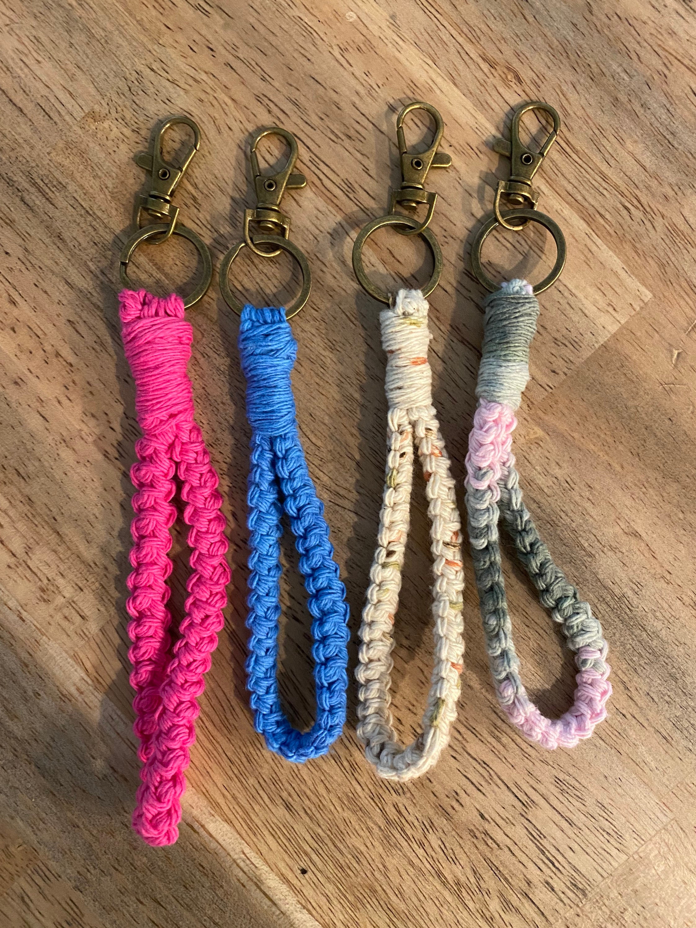Keychain Wristlet Crocheted Wristlet Keychain Boho Etsy