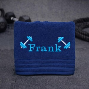 Toalla de gimnasio personalizada con nombre, regalo de fitness para hombres, toalla deportiva bordada, regalo para él, cumpleaños, Día del Padre, hombres