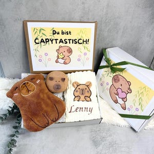 Capybara Geschenkbox – personalisiertes Handtuch mit süßem Capybara– Geschenk für Baby & Kind, Geburtstag, Ostern, Kindergarten, Einschulung