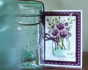 Tarjeta de notas "Hello" de Mason Jar