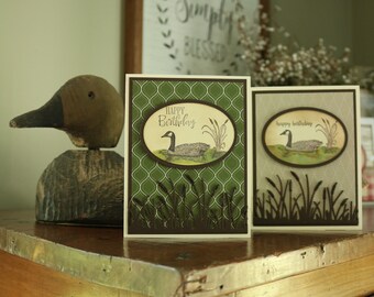 Tarjetas de cumpleaños de pato rústico