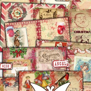 Kerst oud verhaal, Junk Journal Kit, Journal Pagina, December, Lekker, Label, Versiering, Kaarten, Kerstman, Ephemera Pack, Kerstmuziekblad